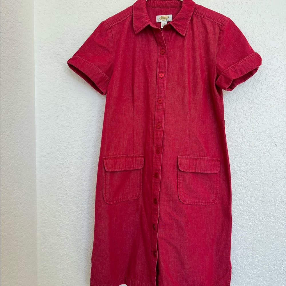 Talbots Women’s size 6 Vibrant Red Button-Front Dress